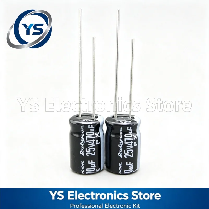 10-200pcs Rubycon PX Series 25V470UF 8x11.5mm 25PX470MEFC8X11.5 470UF25V 25V 470UF Electrolytic Capacitor Brand New Original 20%