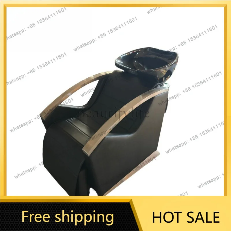 Factory Direct Sales Cross-border hairdressing retro seated barber shop hair salon special semi-reclining flush bed