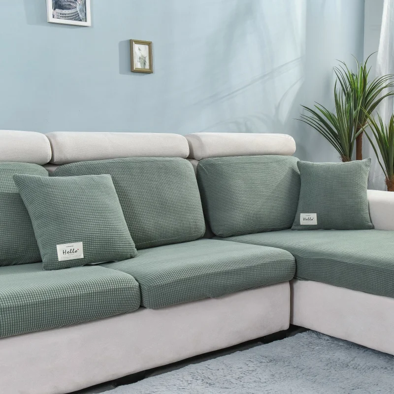 Verdickter, elastischer Sofabezug für das Wohnzimmer, einfarbiger Möbelschutz, Sofakissenbezug, abnehmbarer Sofabezug. – Detail 31