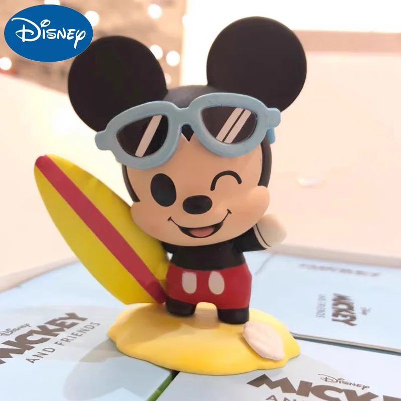 Disney Mickey Mouse Beach Series Blind Box Goofy Daisy Action Figures Kawaii Donald Duck Collection Model Mysterious Box Toys