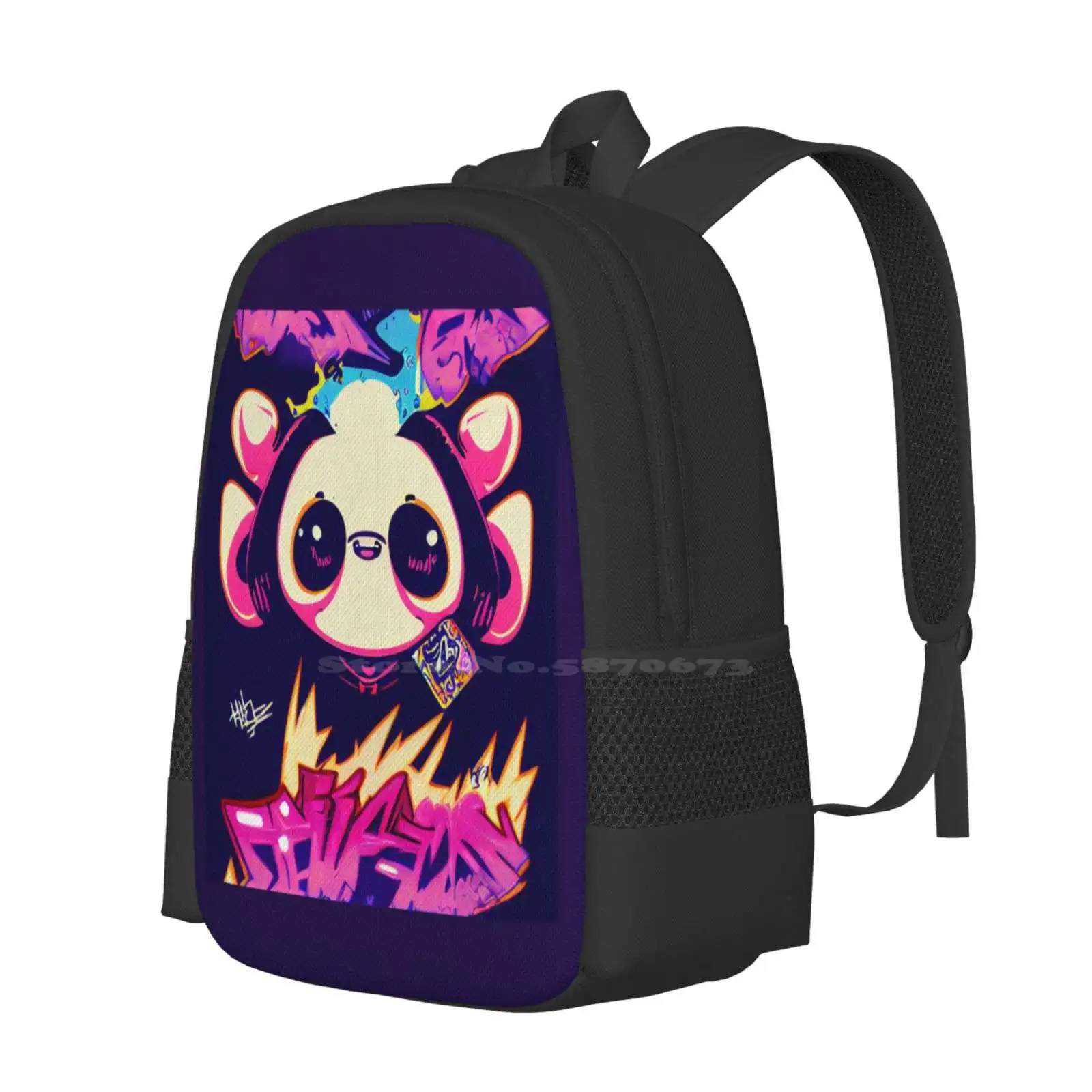 Graffiti Street Art Critter Wild Style New Arrivals Unisex Bags Student Bag Backpack Graffiti Street Art Graft Wild Style