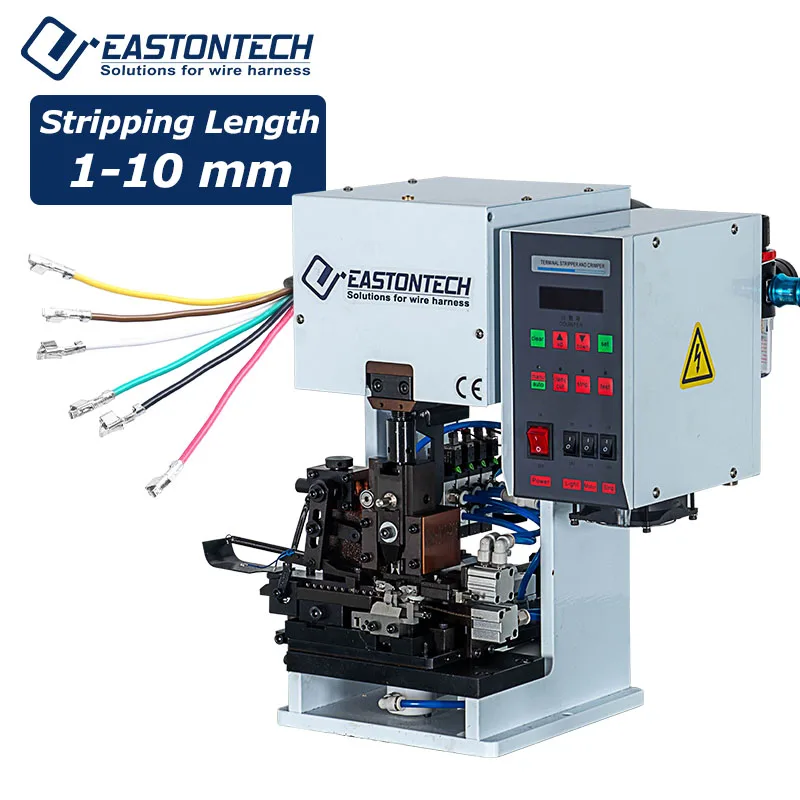 EW-50A Semi Automatic Wire Terminal Stripping & Crimping Machine 1-10mm Stripping Length Cable Manufacturing Equipment