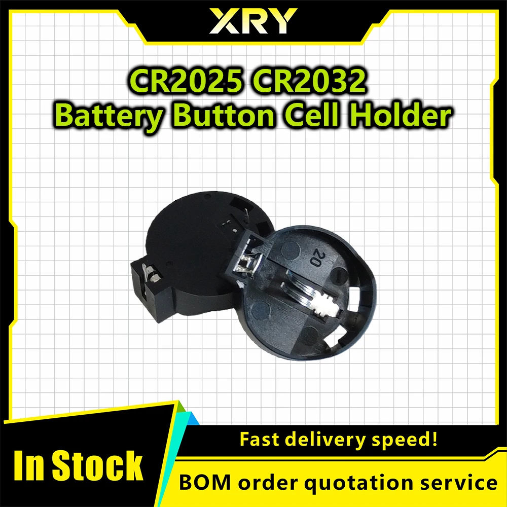 XRY 20PCS CR2025 Battery Button Cell Holder Socket Case CR2032 battery holder 2032Universal battery holder 3V button battery box