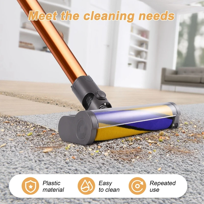 رأس فرشاة للمكانس الكهربائية اللاسلكية Dyson V6، DC58، DC59، DC61، DC62، DC74 مع ضوء LED أخضر للمنزل