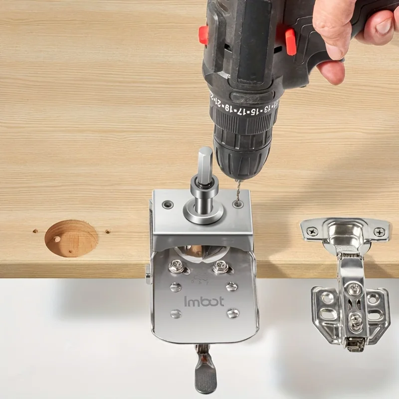 35mm aluminum alloy concealed hinge fixture - Precise locking drilling for door cabinet hinges, woodworking drill bit locator