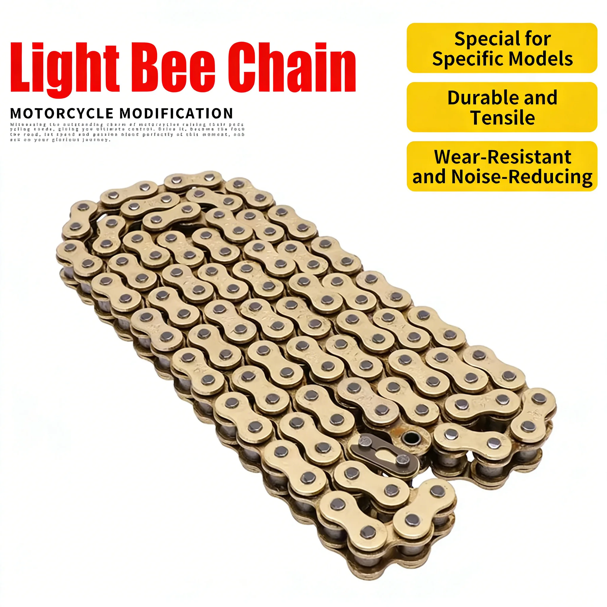 

Compatible with Light Bee S/X Upgraded Accessories Bike Chain Iron-Alloy Gold-Plated Oil-Sealed Chain