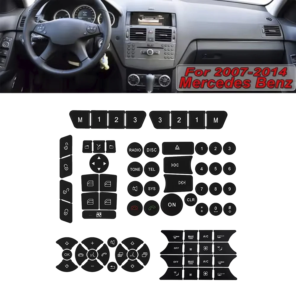

5Pcs/Set Car Button Repair Stickers,Air Conditioning Switch Button Stickers,For W204 S204 C204 R172 W218 W212 C207 A207 R231