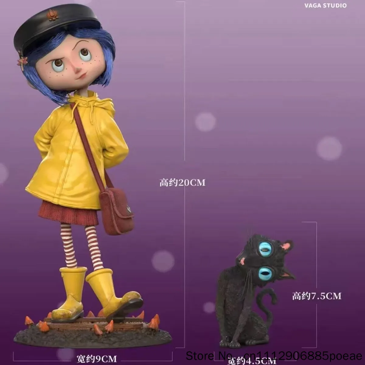 Coraline Movie Merch Figurine Ornament Q Version Cartoon Desktop Decoration Fan Gift Collectible Doll Model view 2