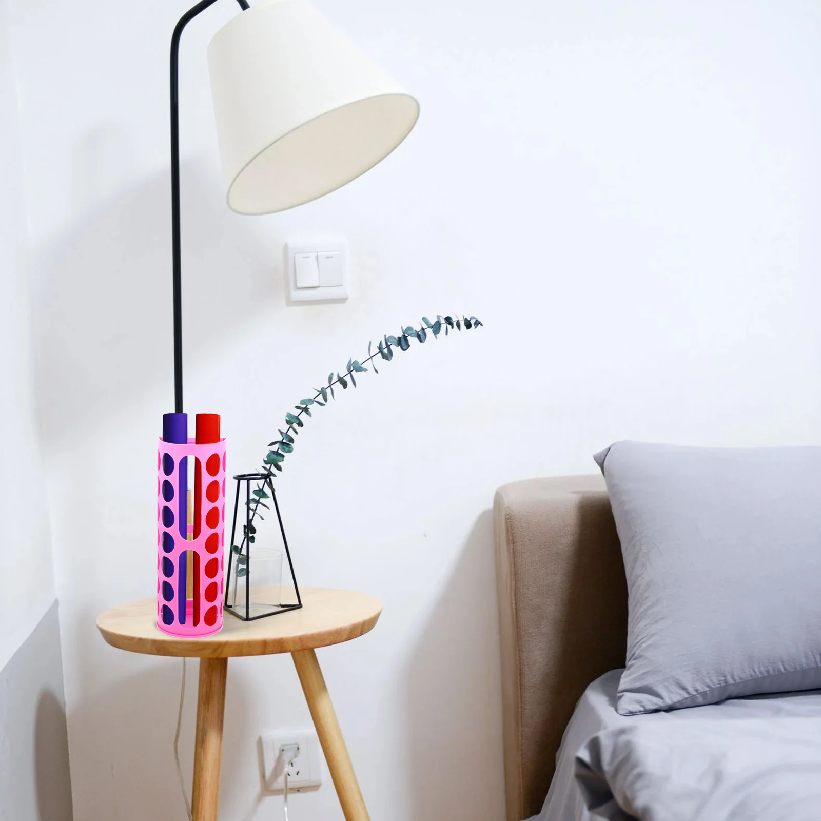 

Vinyl Storage Rack Plastic Craft Paper Roll Holder 14 Holes Design Wrapping Organizer Fits Home Office Bathrooms