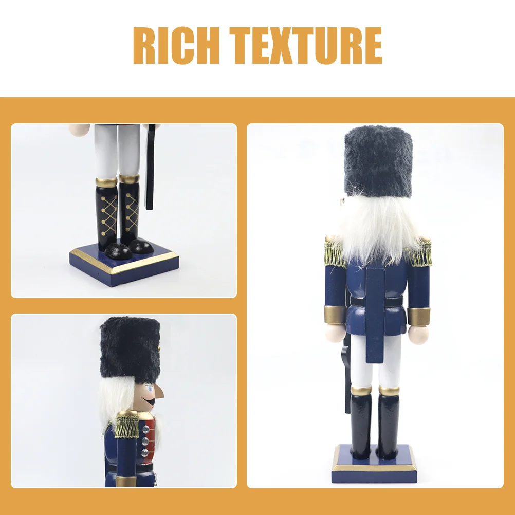 

Wood Nutcracker Craft Christmas Decoration Soldier Style Desktop Ornament for Home Holiday Festive Atmosphere Xmas Gift