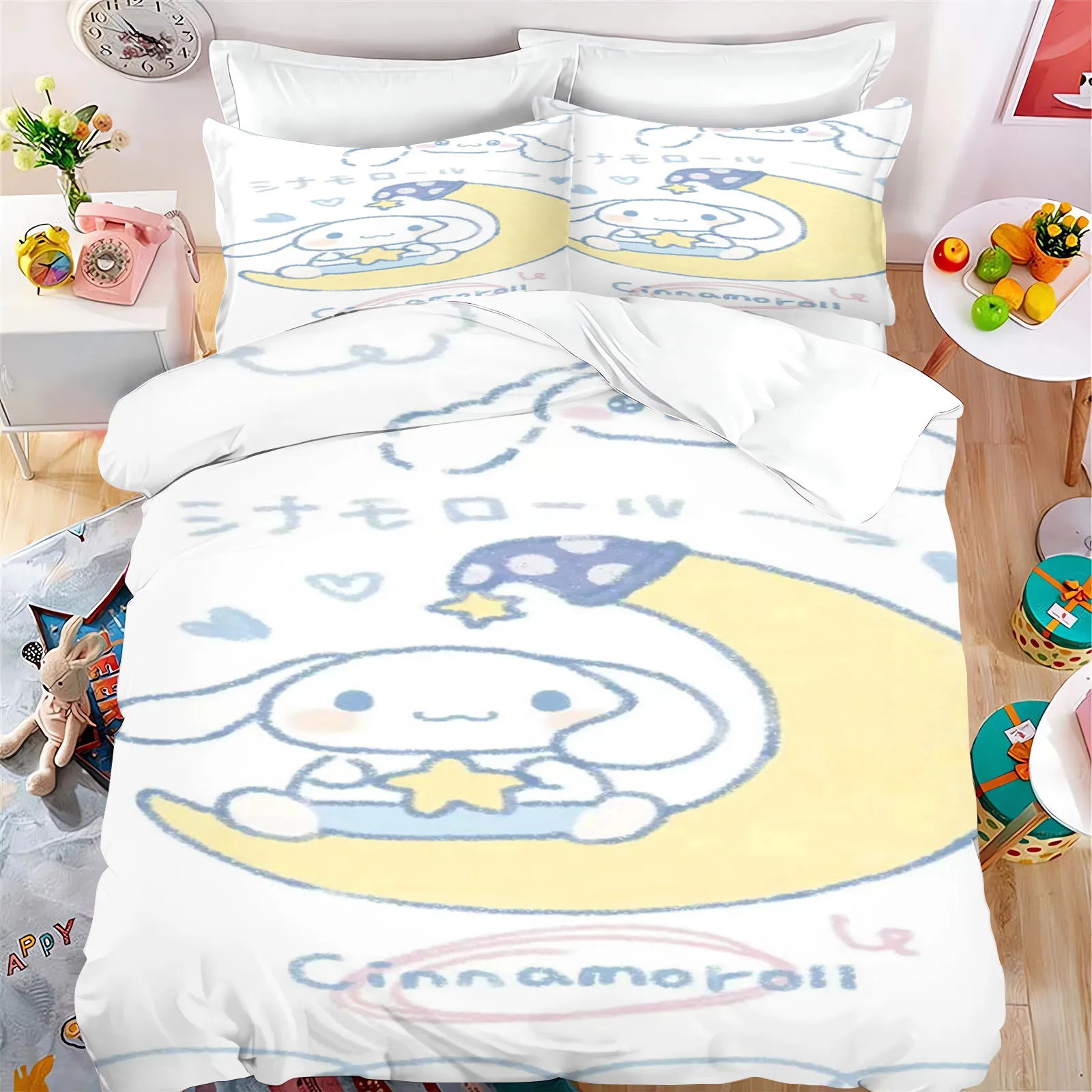

Cinnamoroll пододеяльник с героями мультфильмов, комплект постельного белья из 100% полиэстера, детские комплекты одеял King Size Twin