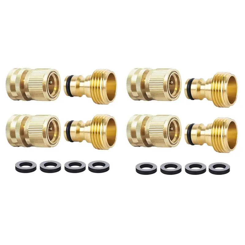 ABMS-Hose Quick Connector Water Hose Qucik Connect Garden Hose Connectors Brass Hose Connectors Water Quick Connect Fittings