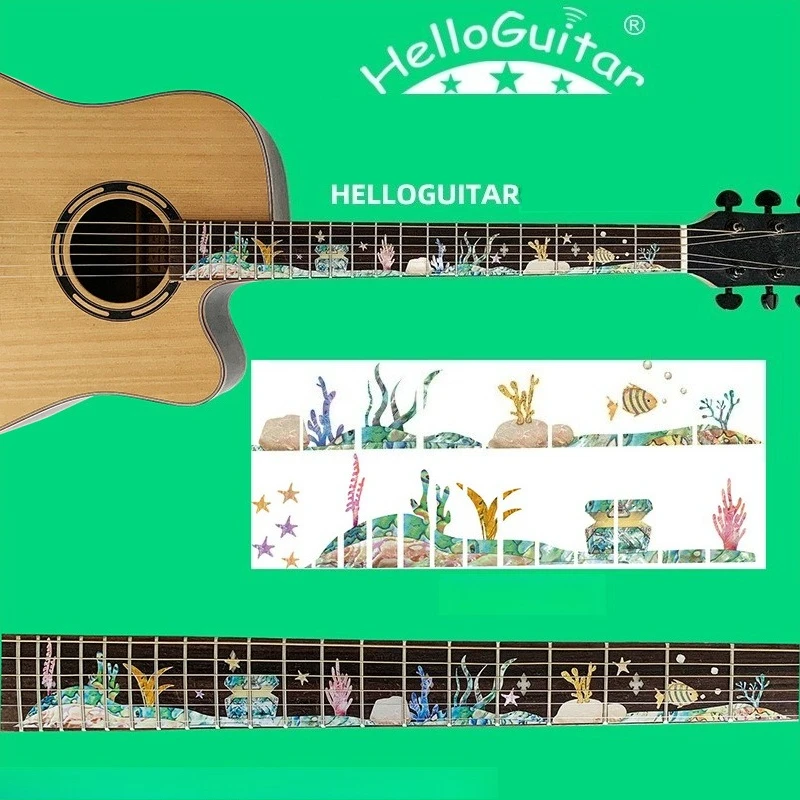 Guitar Fretboard Stickers - Decorative PVC Film Stickers for Acoustic Electric and Bass Guitars (Multiple Styles)