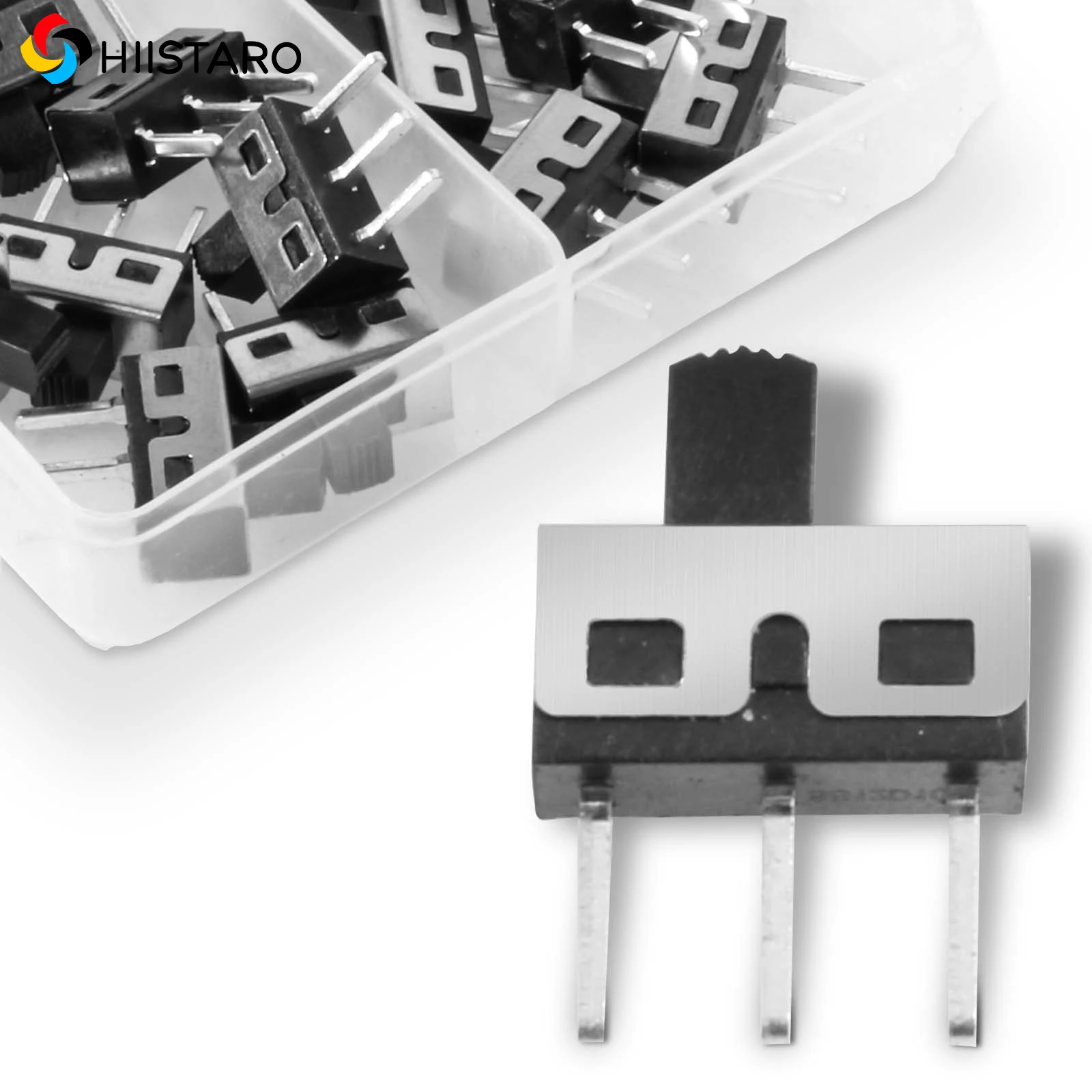 20pcs Micro Slide Switch,High Knob Vertical Slide Switch SPDT 3 Pin 2 Position 1p2t Panel SS-12D10