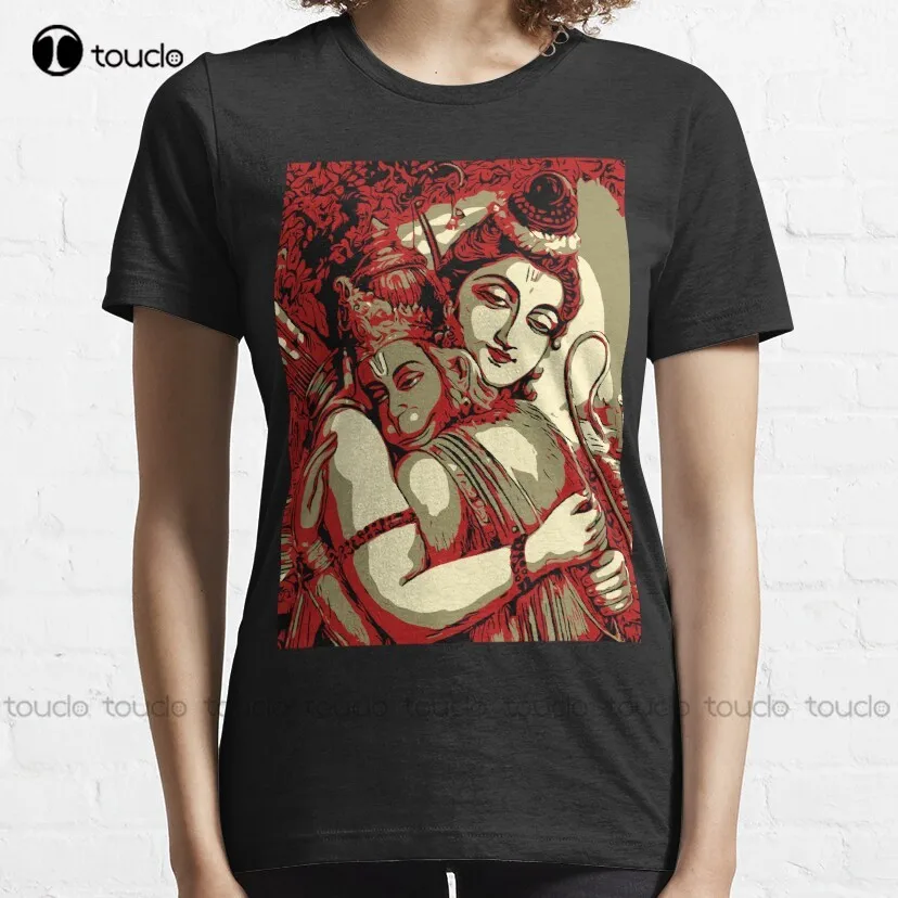 Hanuman Embracing Rama Classic T-Shirt Shirt Stays For Men Funny Art Harajuku Streetwear Cartoon All Seasons Gd Hip Hop Retro