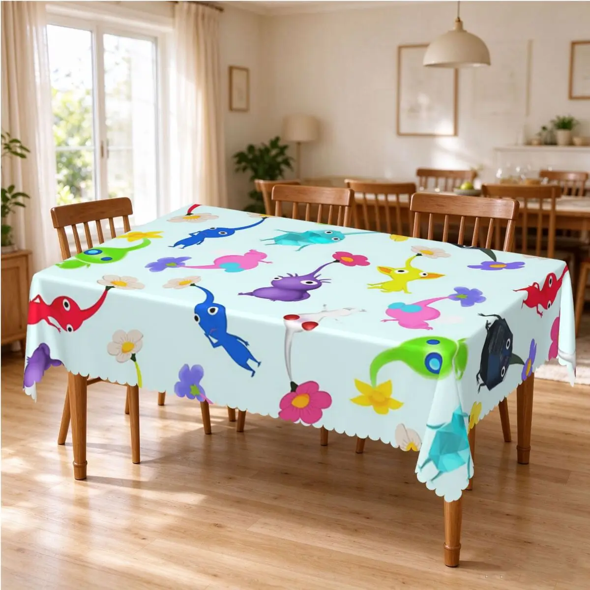 Game Kawaii Pikmin Cartoon Animation Tablecloth Restaurant Kitchen Rectangular Tablecloth Festival Outdoor Dining Table Cover