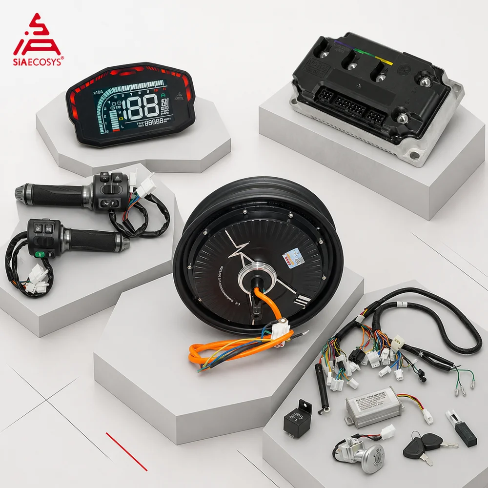 QSMOTOR 2000W Hub Motor Kit 212 10x2.15 Inch V1.12 with VOTOL Controller EM85-2SP One-Line for Low Speed High Torque E-Scooter