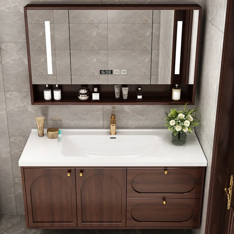 

Open Cabinets Double Washbasin Cabinet Storage Bathroom Furniture Kitchen Wooden Drawer Space Saving Vanity Closed Toilet Shelf