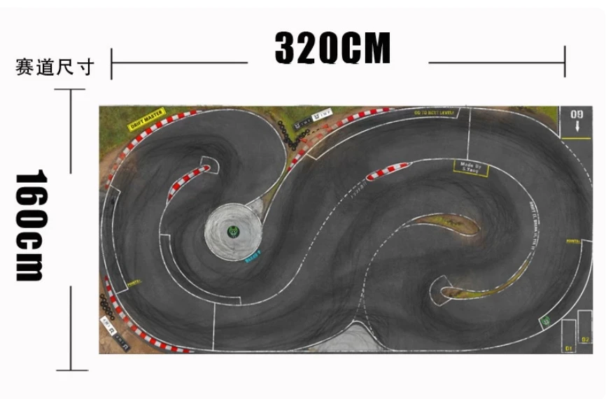 1/28 Scale  Drift Track - Professional Circuit for RW00 DRZ GLD BMX Mini Cars