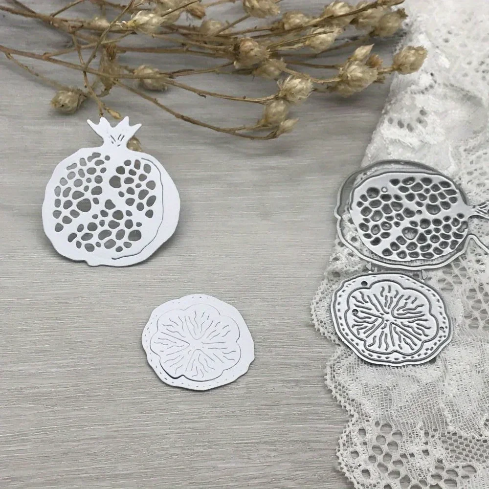 

1 шт. металлическая вырубная форма для декора в виде граната, трафарет для скрапбукинга, вырубные ножи для бумаги, трафареты для творчества