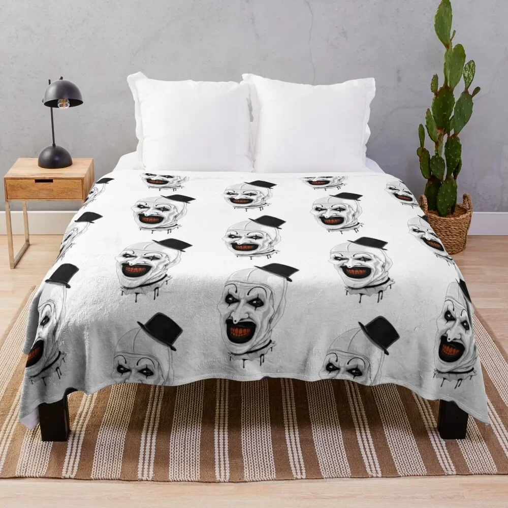 

Art the Clown terrifier movie halloween Throw Blanket Elegant Warm Throw Blanket for Hotel Home