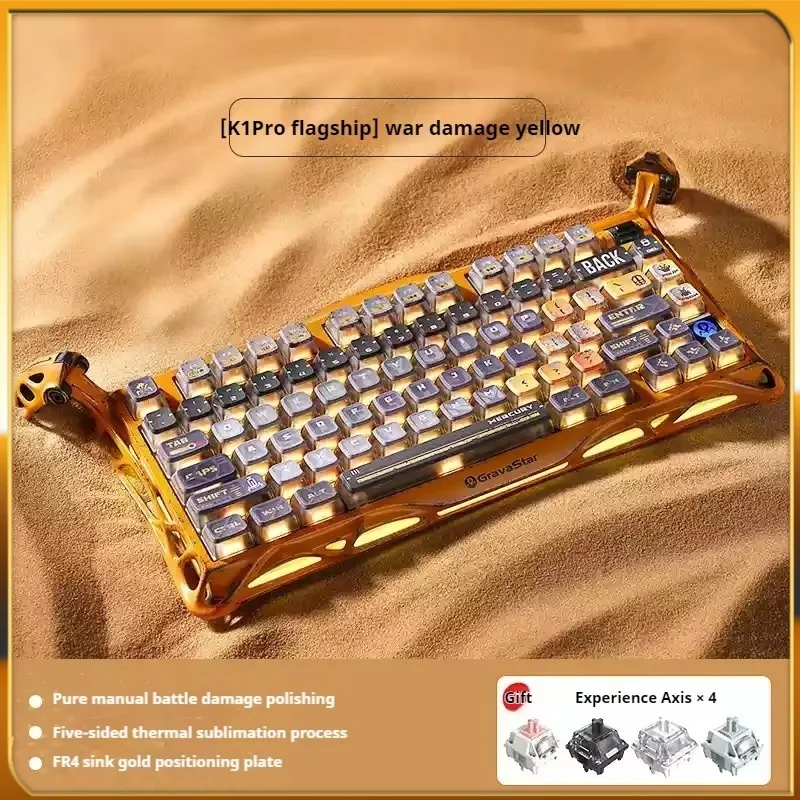 Customized 75k1pro Esports Gaming Mechanical Keyboard 79 Key Cyberpunk Theme Aluminum Alloy Keyboard Tablet Laptop Office Game