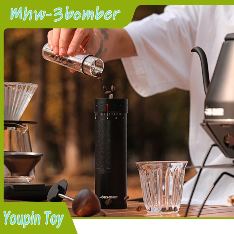 

New Mhw-3bomber R3 Series Coffee Grinder Solid Wood Handle Hand-Ground Coffee Beans Home Outdoor Customized Barista Grinder