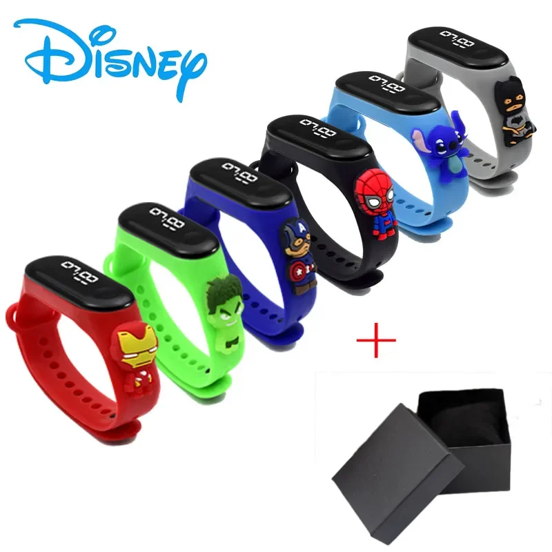 Montre électronique des travailleurs de Disney, bracelet étanche, boîte de collection, cadeaux pour enfants, souris de dessin animé Minnie, beurre