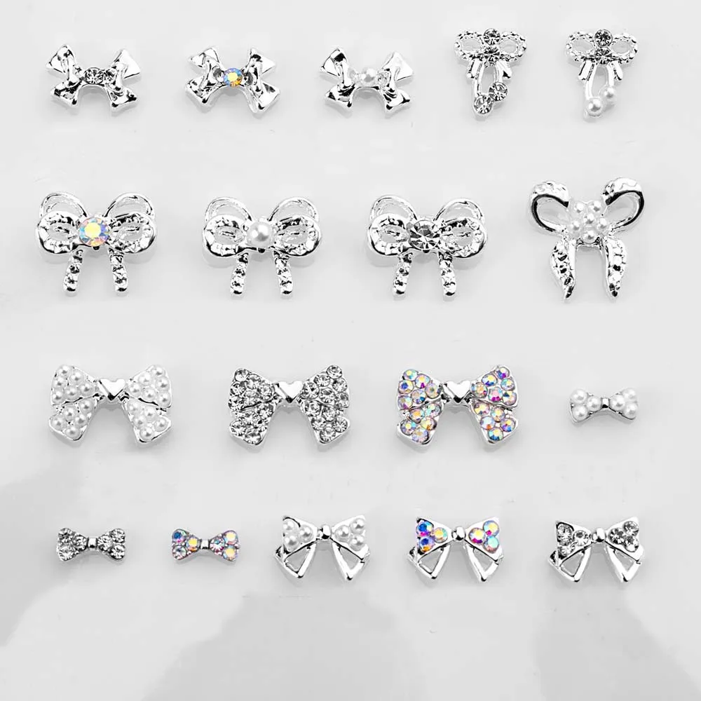 10pcs Exquisite Bow Nail Art Charm 3D Japanese Alloy Bow Tie Nail  Jewelry Decoration DIY Kawaii Bowknot Nail Accessories