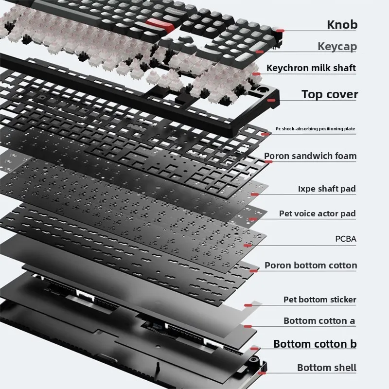 Keychron J5 Ultra Mac Mechanical Keyboard Wireless Tri Mode Dual 8K with Multi-function Knob Low Latency Gaming Keyboard Office