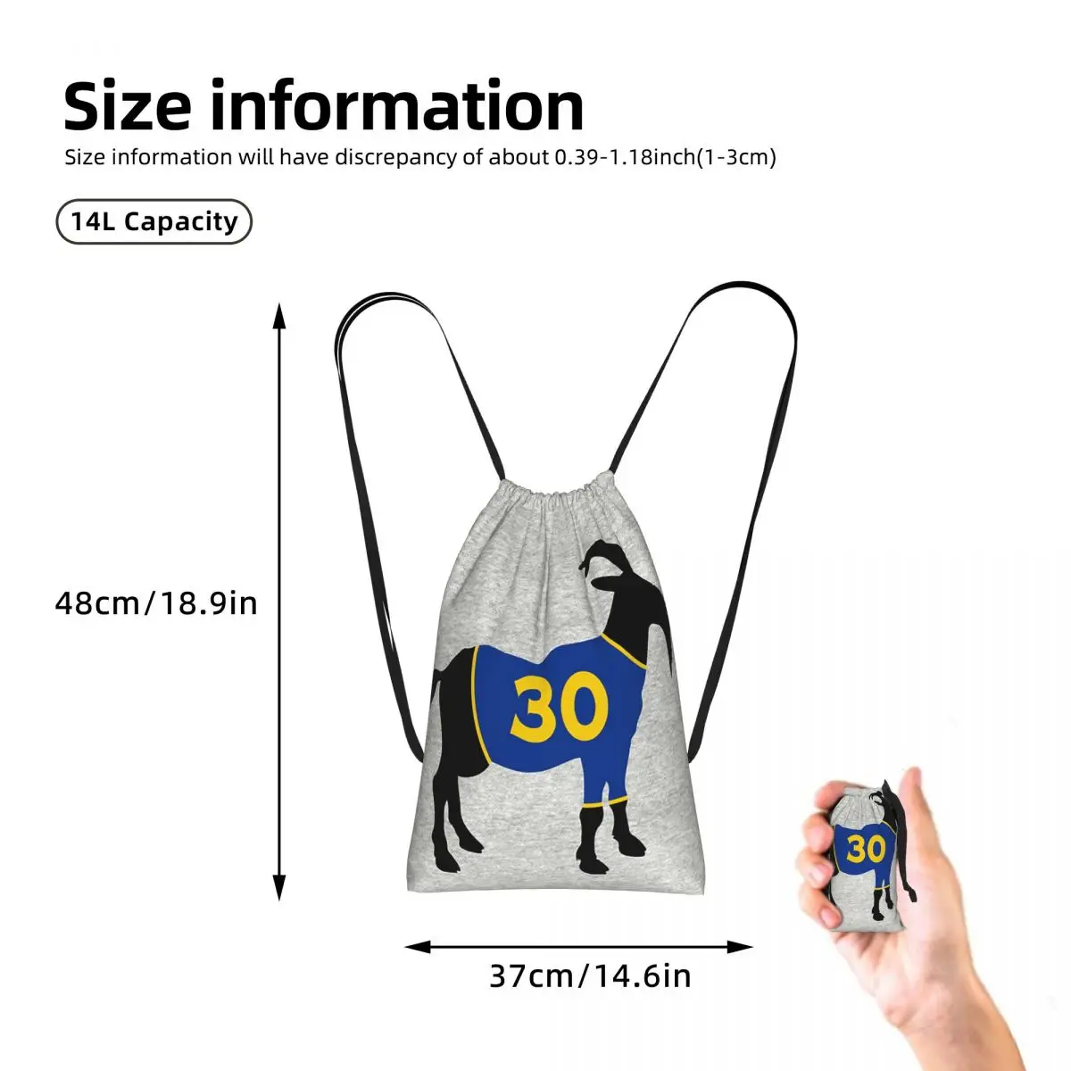 Steph Curry Goat Drawstring Backpack hiking cycling Bag Portable Travel Drawstring Bag for Men Women