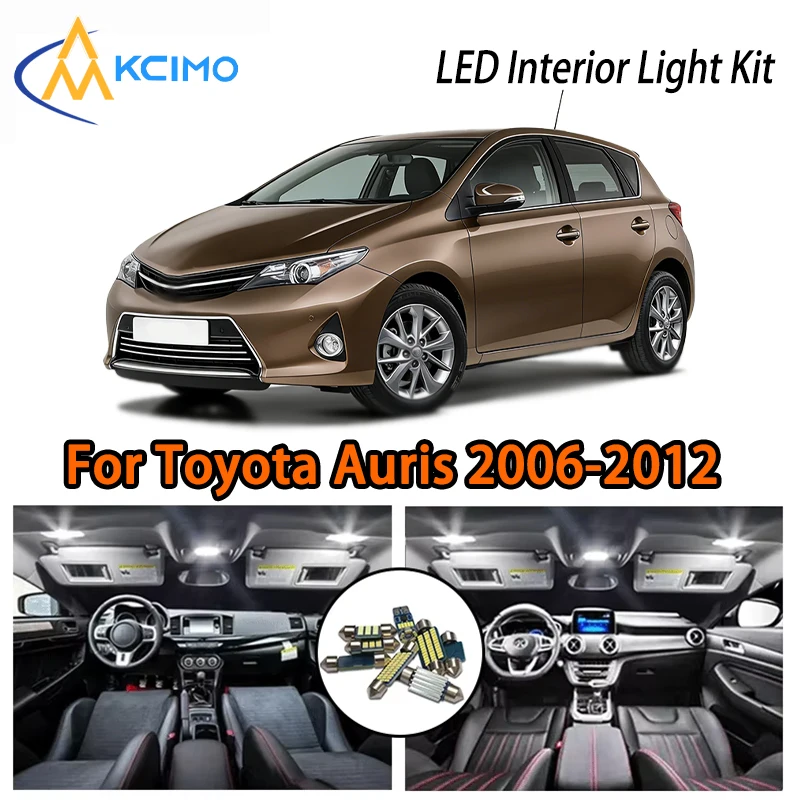 

LED Interior Lights For Toyota Auris 2006-2012, Two Color Super Bright Easy Install White Ice Blue