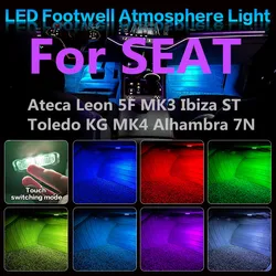 LED Car Atmosphere Lamp Footwell Light Bulb Decoration Accessories For SEAT Ateca Leon 5F MK3 Ibiza ST Toledo KG MK4 Alhambra 7N