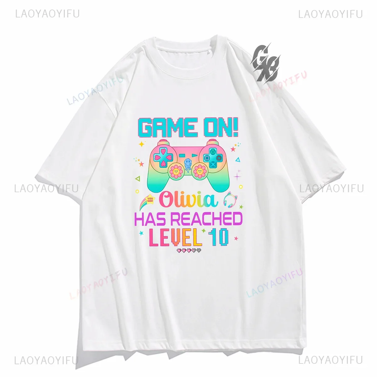 Funny Kawaii Clothes Game on Olivia Has Reached Level 10 Print Tops Women T Shirt Lovely Graphic Cotton T Shirts Ropa Mujer Tee