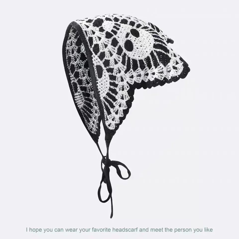 

Halloween Knitted Cotton Bat Wing Triangle Scarf Headband Women Hair Band Headwear for Festival Cosplay Accessories