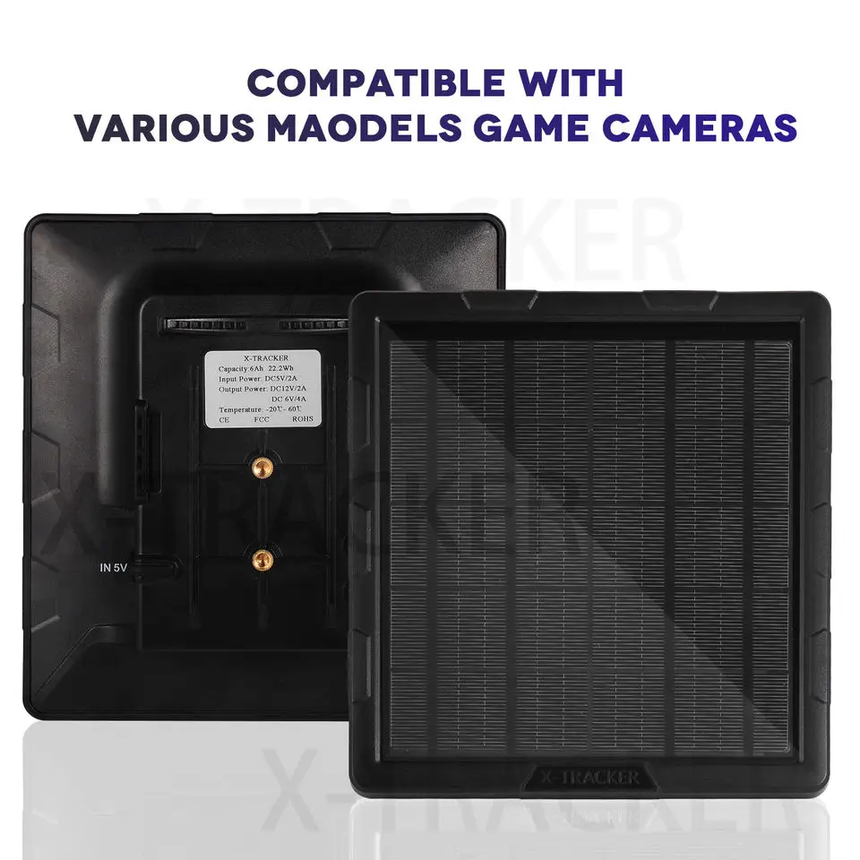 Solarladegerät-Set für Mobilfunk-Wegkamerafallen, Solarpanel mit Typ-C, USB-Schnellladung, 6 V, 9 V, 12 V, 10 W, 25000 mAh – Detail 7