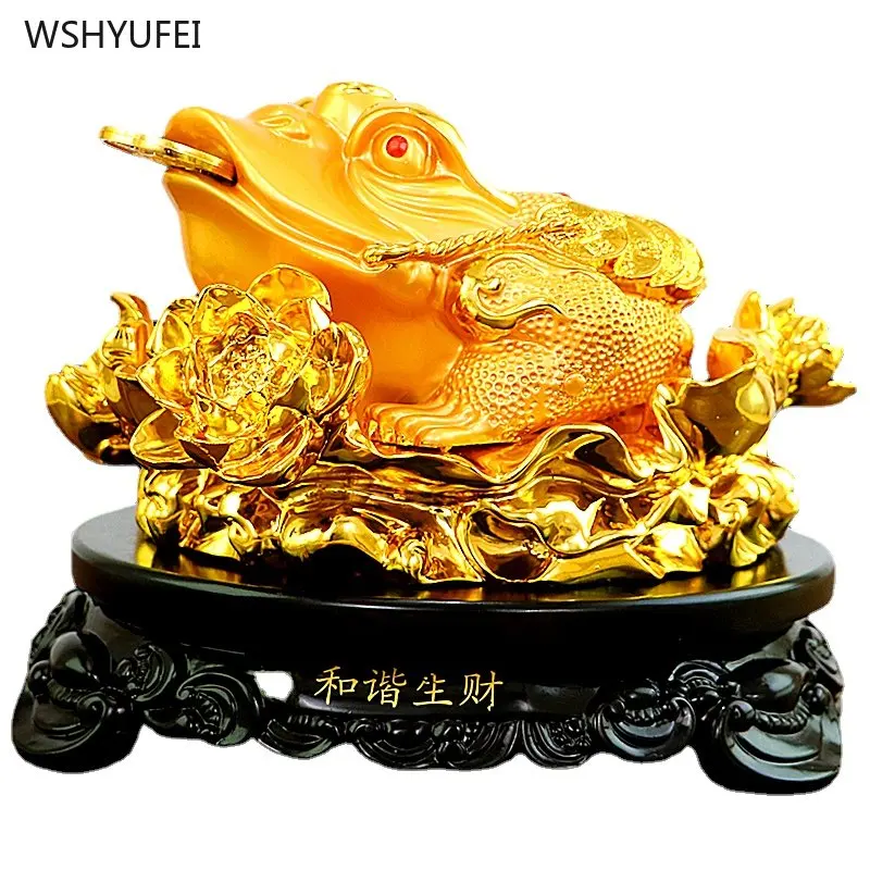 

Resin Zhaocai Golden Toad Decoration Home, Living Room, Cashier, Office Desktop, Decoration Crafts feng shui