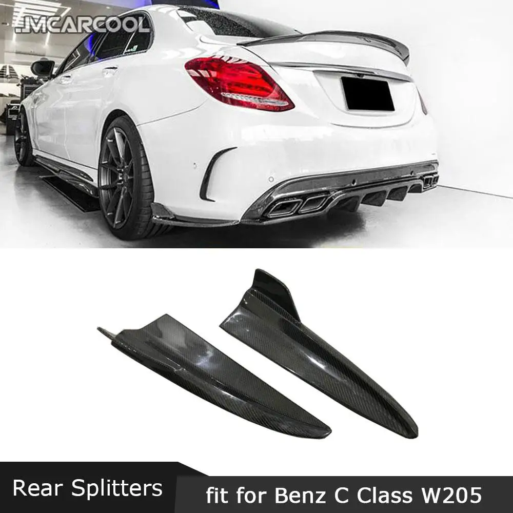 

Carbon Fiber Rear Bumper Lip Splitter Canard Trim For Mercedes Benz C Class W205 C205 C63 Sedan 4 Door 2015-2019 Car Accessories