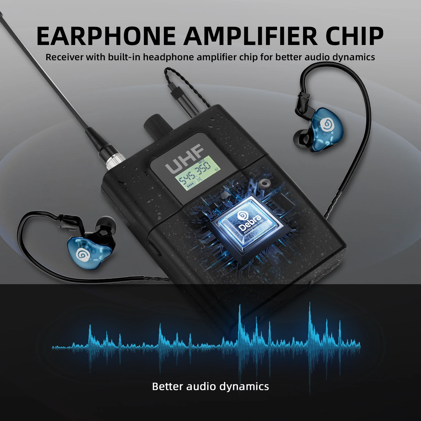Debra ER-404 Professional In-Ear Monitoring System, Bluetooth 5.0, Infrared Pairing, with Multiple Receivers, for Weddings
