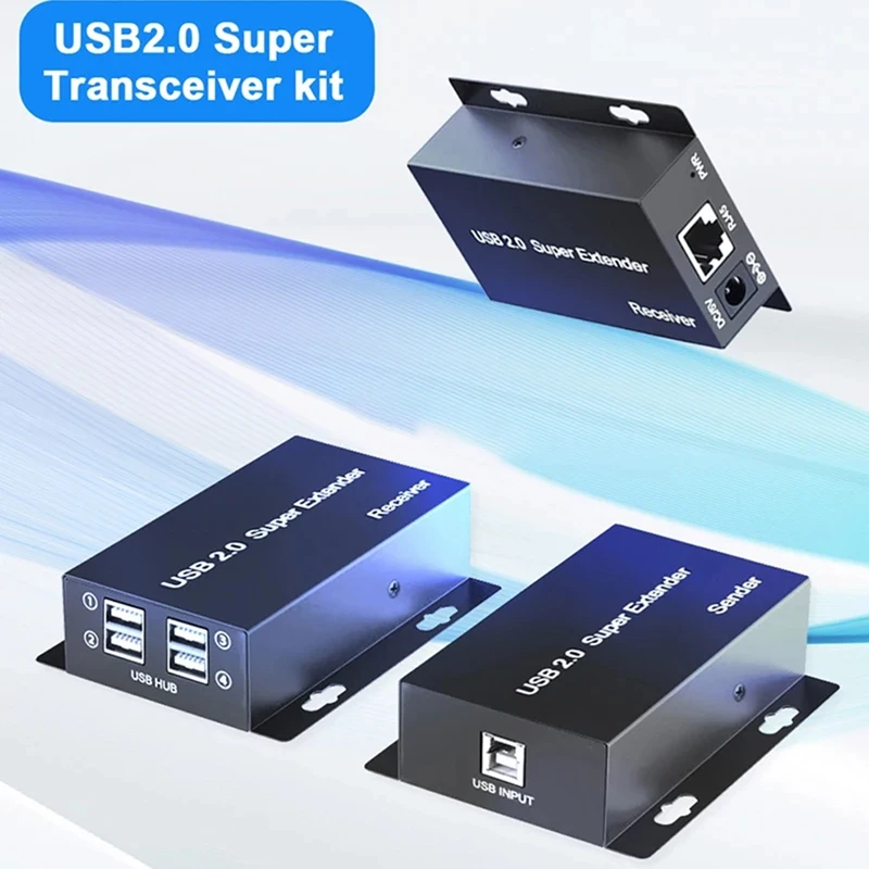 A56G-USB 2.0 Super Extender 50M Prolong Over CAT6 Cable 4 Port USB HUB Extension For Webcam Camera Printer U Disc