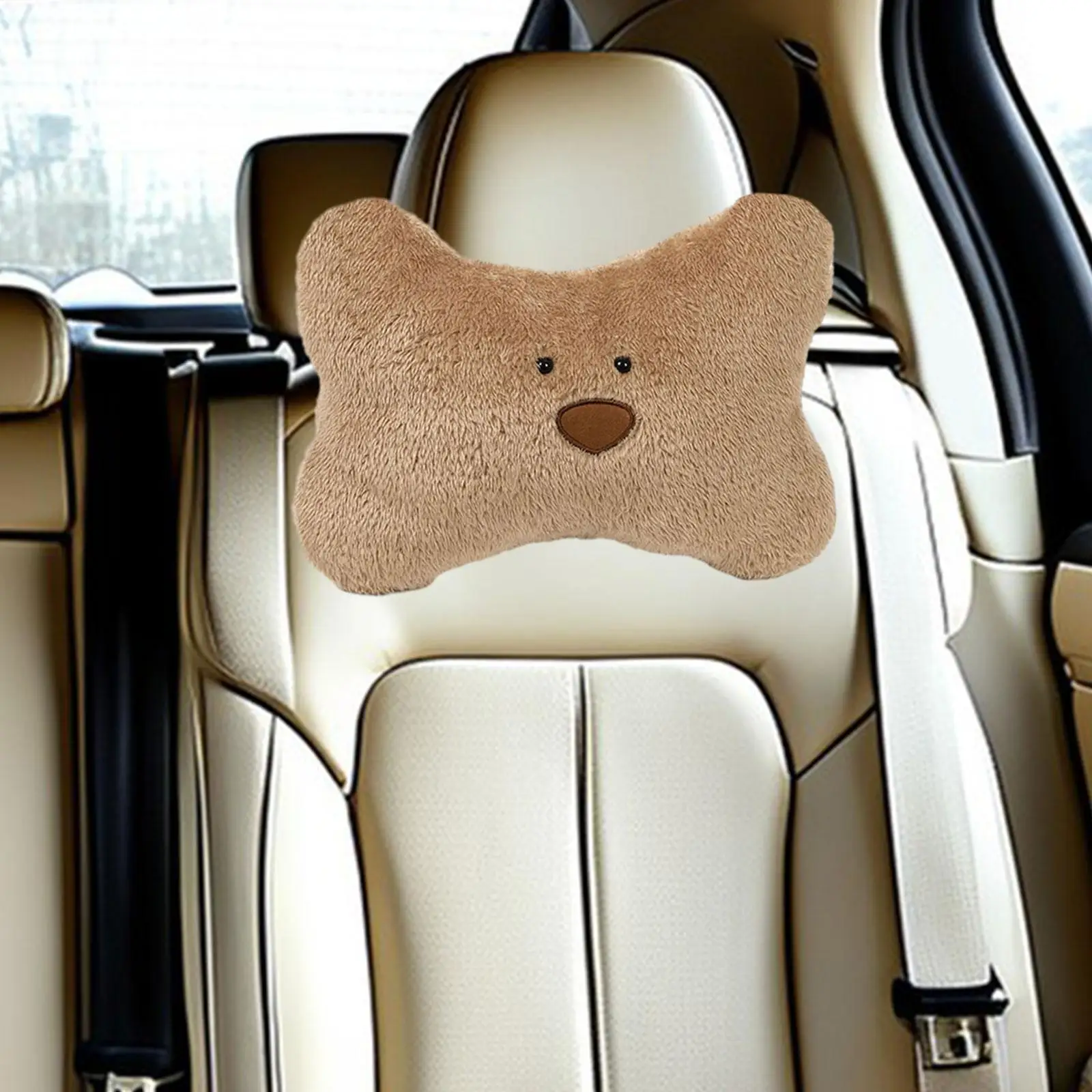 Car Headrest Plush Car Cervical Pillow for Kids and Adults Car Seat Driving