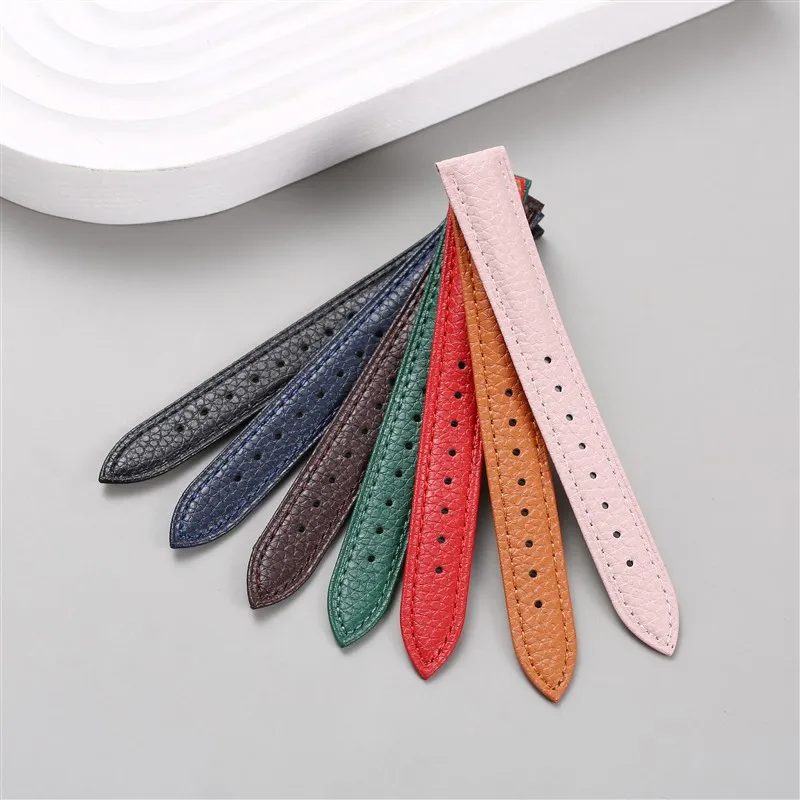 (flash sale)Lichi Pattern Needle buckle Soft and Thin Watch Strap For Women Men Handmade Leather Bracelet Accessories Watch Band