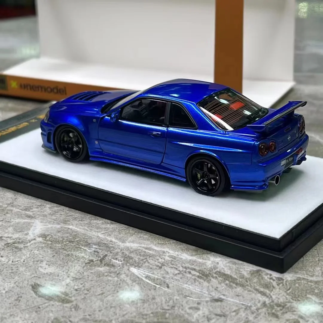 PGM 1:43 GTR R34 Z TUNE viene con motor de aleación, modelo de coche completamente abierto, regalo de colección terminado a pequeña escala