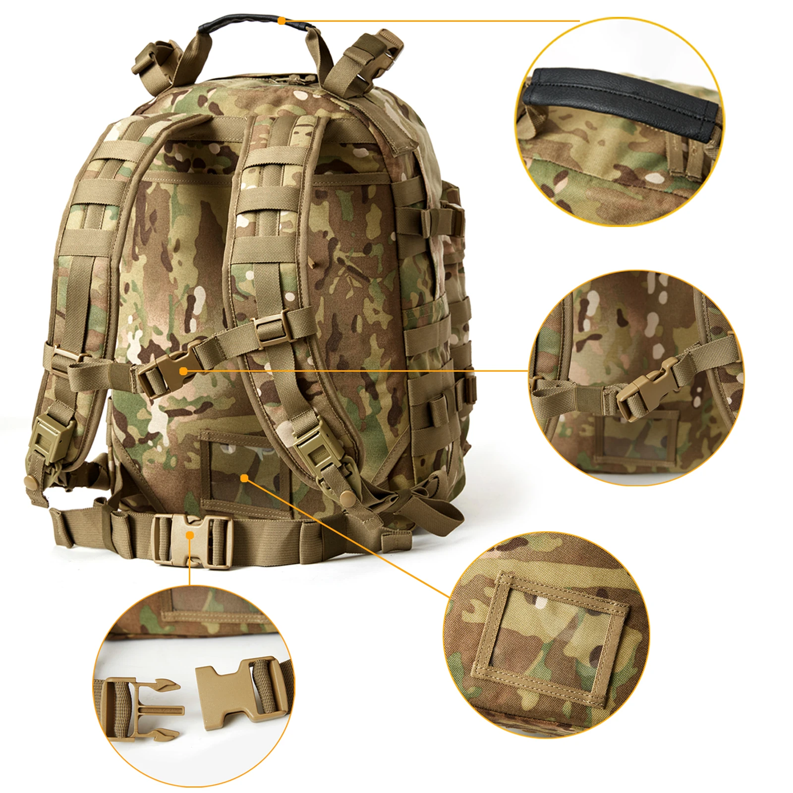 Imagem -03 - Mochila de Assalto Tático mt Molle Rifleman Carregando Mochila Especial Mochila de Camuflagem Multifuncional Impermeável ao ar Livre