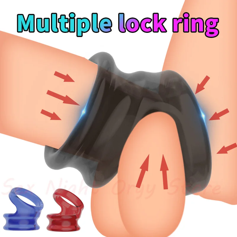 Penis Enlarger for Men Cock Ring Ball Stretcher SM Testis Sperm Lock Chastity Cage Delay Exerciser Male Masturbator Sex Toys 18+