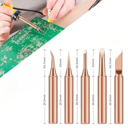 5 pezzi di utensili per saldatura 900M-T-I 900M-T-B, punte per ferro senza piombo, accessori, rame termostatico antico
