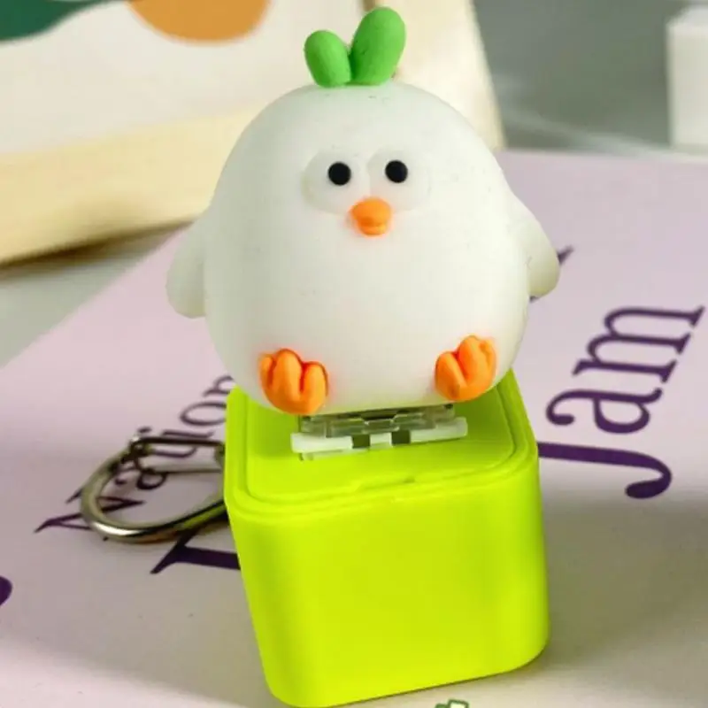 Sound-making Funny Garlic Bird Keychain Soft Plush Doll Pendant Lightweight Key Ring for Men Women Gift