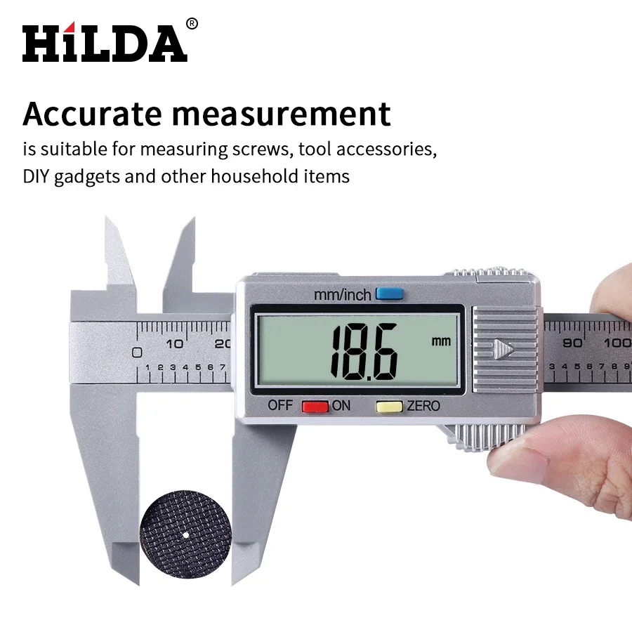 

HILDA150mm 100mm Electronic Digital Caliper Carbon Vernier Calliper Micrometer Digital Ruler Measuring Tool Digital Ruler Ruler