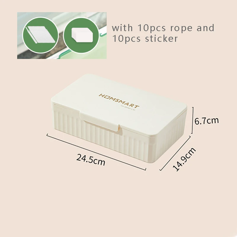 Data Cable Storage Box Charger Cord Container with Rope and Sticker Set Jewelry Hair Craft Storage Box with Lid Nail Tool Bin