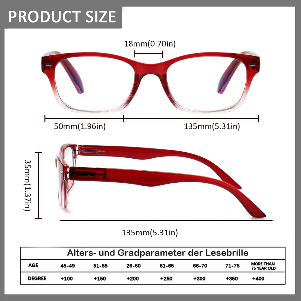 Anti Blue Light Reading Glasses Women Men HD Lens Spring Hinge Eyewear Rectangular Frame Presbyopic Readers Glassses+0~+4.0